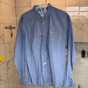 Fred Perry Light Blue Casual Button Down Shirt